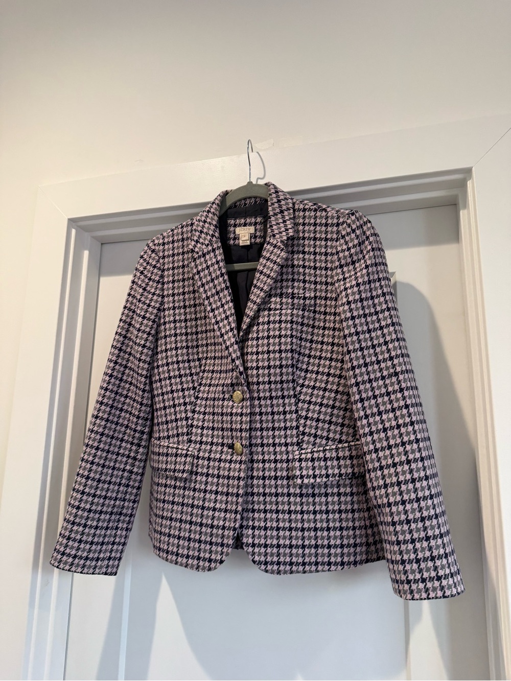 J. Crew Classic Houndstooth Blazer Jacket - Purple & Black - Picture 1 of 6
